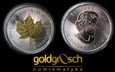 Kanada 5 dolarów 2014 Liść Klonowy uncja srebra pozłacana