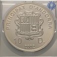 217. Moneta srebrna -  Andora 10 dinerów 2002 /Ag 0.925/ 31,47 g