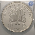 216. Moneta srebrna -  Andora 10 dinerów 2002 /Ag 0.925/ 31,47 g