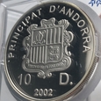 216. Moneta srebrna -  Andora 10 dinerów 2002 /Ag 0.925/ 31,47 g
