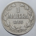 316. Finlandia - 1 markka - 1866r.-(Ag)