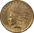 USA, 10 Dolarów Indian Head 1932 rok, MS 62 NGC, /K4/