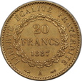 Francja, 20 Franków 1887 A rok, Anioł, Paryż  