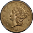 USA, 20 Dolarów Liberty Head 1852 rok, NGC