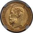 Rosja, Mikołaj II, 5 Rubli 1903 AP rok, NGC MS 63, /K14/