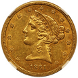 USA 5 Dolarów 1861 rok NGC AU 55 /K21/