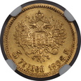 Rosja, Mikołaj II, 5 Rubli 1902 AP rok, NGC MS 64