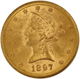 USA 10 Dolarów 1897  rok  /F   / ok.MS 61