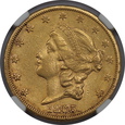 USA, 20 Dolarów Liberty Head 1865 S rok, NGC