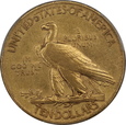 USA, 10 dolarów Indian Head 1908 MOTTO rok, PCGS XF 45