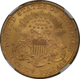 USA, 20 Dolarów Liberty Head 1899 rok, NGC MS 63