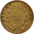 Francja, 20 franków 1855 D rok, Napoleon III,  PETIT LION