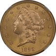 USA, 20 Dolarów Liberty Head 1898 S rok, NGC MS 63