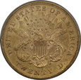USA, 20 Dolarów Liberty Head 1876 S rok, PCGS AU 55