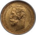 Rosja, Mikołaj II, 5 Rubli 1902 AP rok, NGC MS 64, /K14/