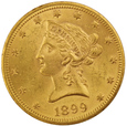 USA 10 Dolarów 1899 rok ok.MS62 (2)/F/