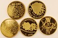 Finlandia 5szt 100 euro  2007-2016 /P/33.62 czystego złota