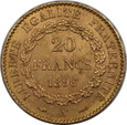 Francja, 20 Franków 1896 A rok, Anioł, Paryż  