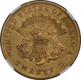 USA, 20 Dolarów Liberty Head 1853 rok, NGC 