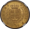 Włochy, 20 Lirów Wiktor Emanuel II 1863 T rok, MS 64 NGC, /K8/