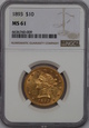 USA, 10 Dolarów Liberty Head 1893 rok, MS 61 NGC