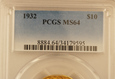 USA  10 Dolarów 1932r. PCGS MS64  K 4