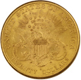 USA 20 Dolarów 1889 'S' rok  /F   / ok  MS60