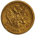 Rosja 5 rubli 1904 (АР), Petersburg, Mennicza