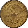 USA, 20 Dolarów Liberty Head 1896 S rok, PCGS AU 58