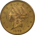 USA, 20 Dolarów Liberty Head 1892 S rok,  PCGS MS 62    