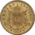 Francja, 20 Franków Napoleon III 1869 BB rok 