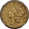 USA, 20 Dolarów Liberty Head 1864 S rok, NGC