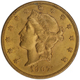 USA 20 Dolarów 1907  rok  stan 2+