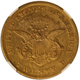 USA 20 Dolarów 1857  NGC AU DETAILS Rzadki  Rocznik/K1/21