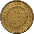Francja, 20 Franków 1877 A rok, Anioł, Paryż  