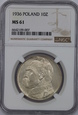 Polska, II RP, 10 Złotych 1936 rok, Piłsudski, NGC MS 61, /K1/