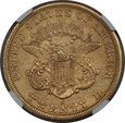 USA, 20 Dolarów Liberty Head 1865 S rok, AU 53 NGC 