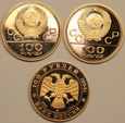 Rosja Zestaw 3 sztuk 100 rubli Różne roczniki