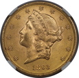 USA, 20 Dolarów Liberty Head 1893 rok, NGC MS 61
