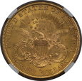 USA, 20 Dolarów Liberty Head 1897 S rok, NGC MS 62