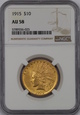 USA, 10 Dolarów Indian Head 1915 rok, NGC AU 58 