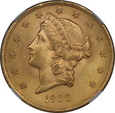 USA, 20 Dolarów Liberty Head 1900 rok, NGC MS 64