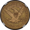 USA, 10 Dolarów Liberty Head 1906 D rok, AU 58 NGC