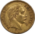 Francja, 20 Franków Napoleon III 1870 A rok 