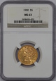 USA, 5 Dolarów Liberty Head 1900 rok, MS 63 NGC, /K4/