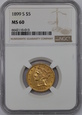 USA, 5 Dolarów Liberty Head 1899 S rok, MS 60 NGC, /K3/