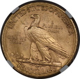 USA, 10 Dolarów Indian Head 1910 D rok, NGC MS 63