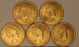 Zestaw Holandia 5 sztuk 10 Guldenów z lat 1911-1927