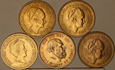 Holandia Zestaw Guldenów 5 sztuk lata 1875-1933