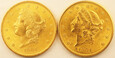 USA Zestaw 2 sztuki 20 Dolarów 1904/1904 /K/ MS62        